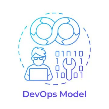 DevOps model blue gradient concept icon Stock Illustration