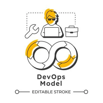 DevOps model modern linear concept icon Stock Illustration