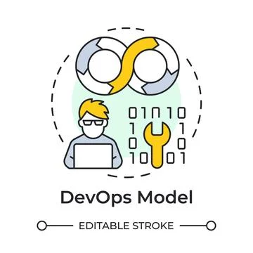 DevOps model multi color concept icon Stock Illustration