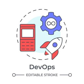 DevOps multi color concept icon Illustrazione stock