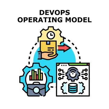 Devops operating model delivering continuous development and integration イラスト素材