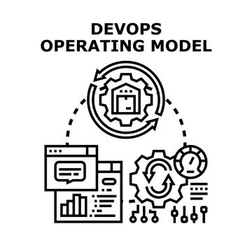Devops operating model for software development life cycle Stockillustratie