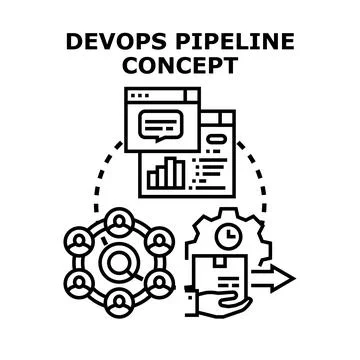 Devops pipeline concept for software development process 库存插图