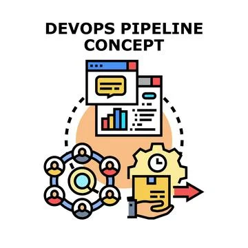 Devops pipeline concept for software development process 库存插图
