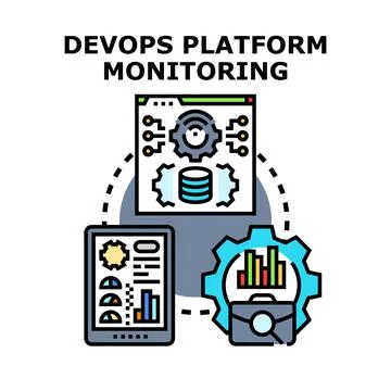 Devops platform monitoring lifecycle and analytics イラスト素材