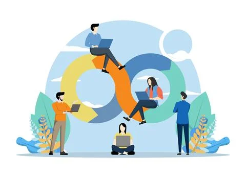 DevOps Programmers Concept Illustrazione stock