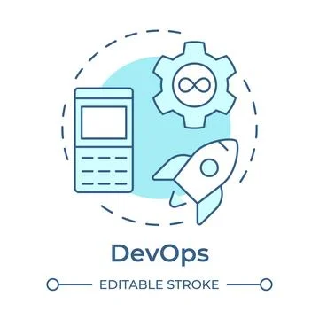 DevOps soft blue concept icon Stock Illustration