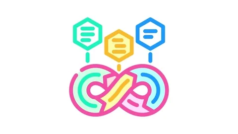 Devops software color icon animation Stock Footage 327267866