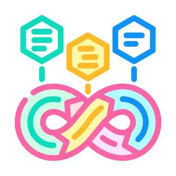 Devops software color icon vector illustration 스톡 일러스트