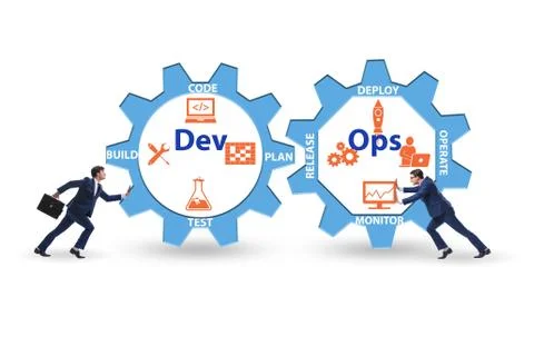 DevOps software development IT concept Stockfoto's