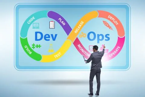 DevOps software development IT concept Stock Photos