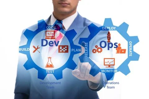 DevOps software development IT concept Stockfoto's