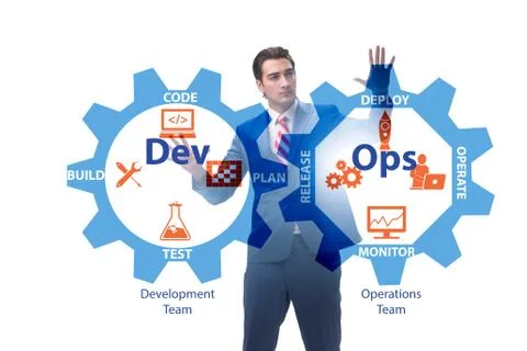 DevOps software development IT concept Stock Photos