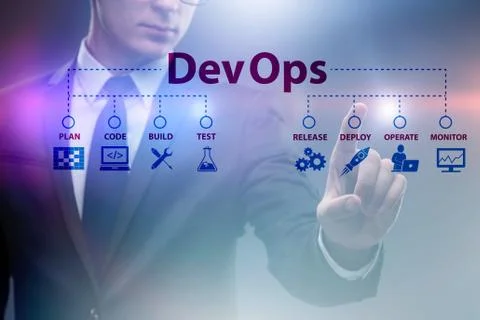DevOps software development IT concept Stockfoto's
