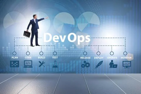 DevOps software development IT concept Stockfoto's