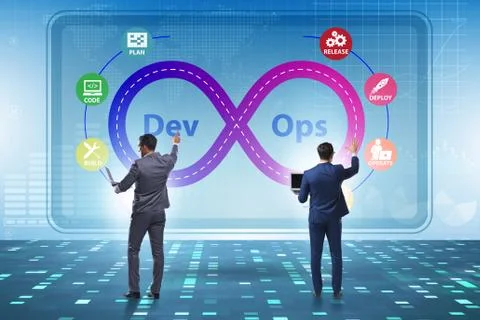 DevOps software development IT concept Stock Photos