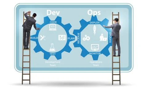 DevOps software development IT concept Stockfoto's