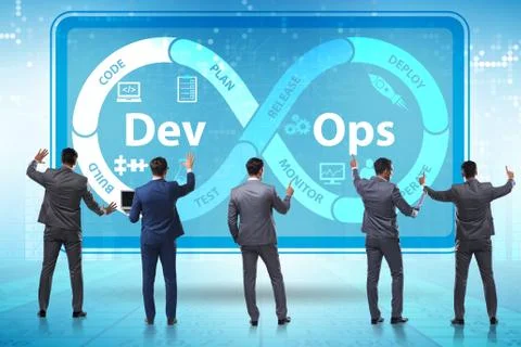 DevOps software development IT concept Stock Photos
