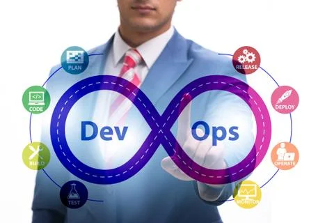 DevOps software development IT concept Stockfoto's