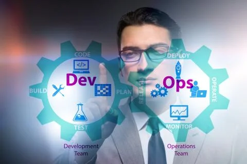 DevOps software development IT concept Stockfoto's