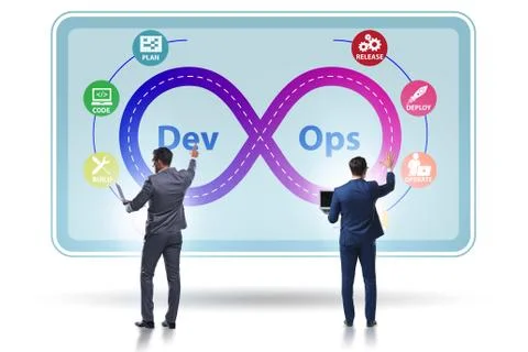 DevOps software development IT concept Stockfoto's