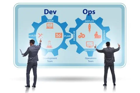 DevOps software development IT concept Stockfoto's
