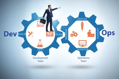 DevOps software development IT concept Stockfoto's