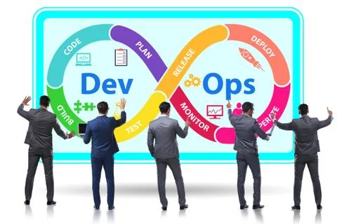 DevOps software development IT concept Stockfoto's