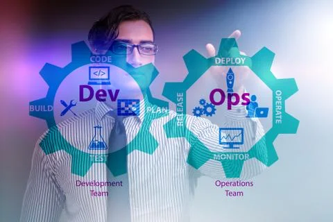 DevOps software development IT concept Stockfoto's