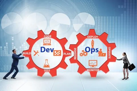 DevOps software development IT concept Stock Photos