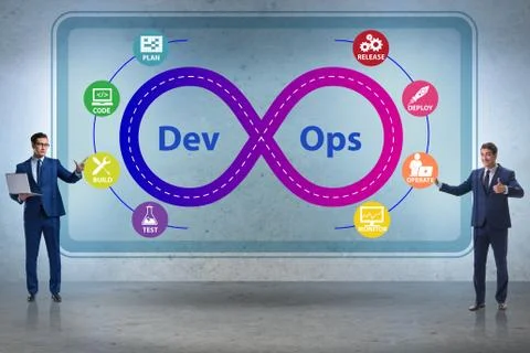 DevOps software development IT concept Stock Photos