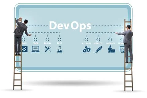 DevOps software development IT concept Stockfoto's