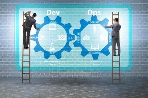 DevOps software development IT concept Stockfoto's
