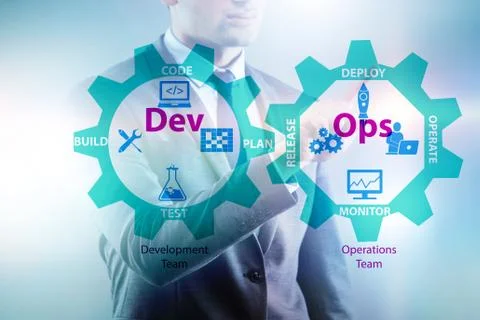 DevOps software development IT concept Stockfoto's
