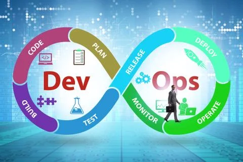 DevOps software development IT concept Stockfoto's