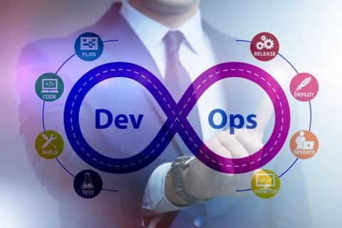 DevOps software development IT concept Stockfoto's