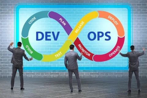 DevOps software development IT concept Stock Photos