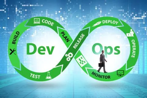 DevOps software development IT concept Stock Photos