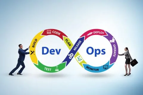 DevOps software development IT concept Stock Photos