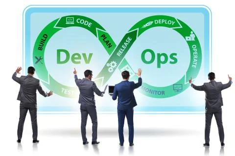DevOps software development IT concept Stockfoto's