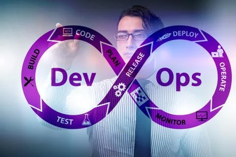 DevOps software development IT concept Stockfoto's
