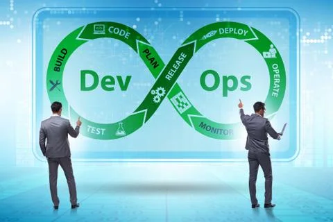 DevOps software development IT concept Stock Photos