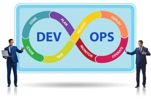 DevOps software development IT concept Stockfoto's