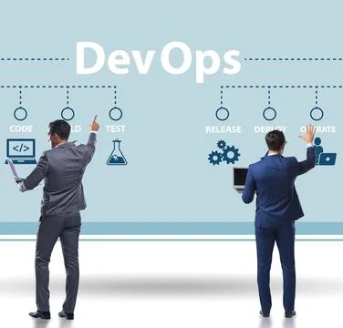 DevOps software development IT concept Stock Photos