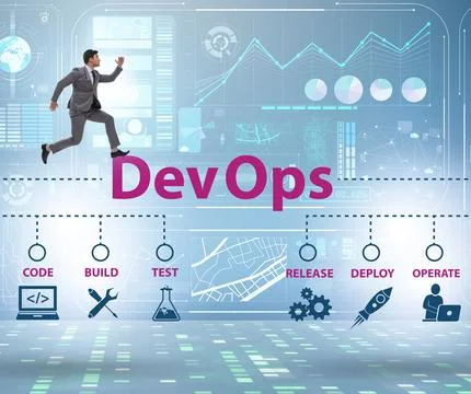 DevOps software development IT concept Stockfoto's