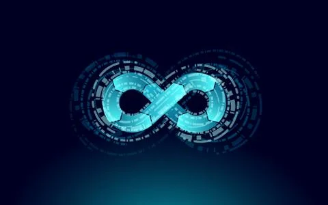Devops software development operations infinity symbol. Programmer Stock Illustration