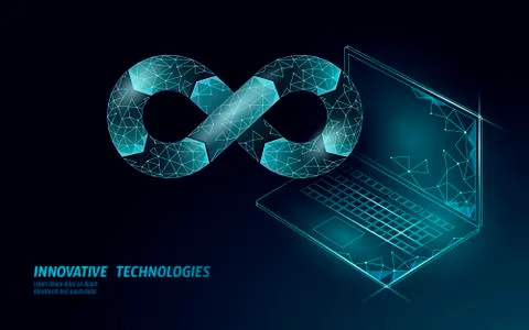 Devops software development operations infinity symbol. Programmer Stock Illustration