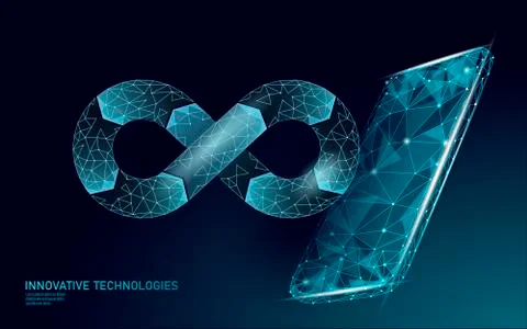 Devops software development operations infinity symbol. Programmer Stock Illustration