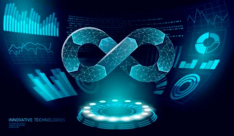 Devops software development operations infinity symbol. Programmer Stock Illustration