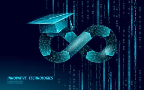 Devops software development operations online courses. Programmer administration Stock Illustration